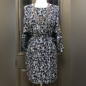 Michael Kors Womens Cold Shoulder Tie Belt Shift Dress